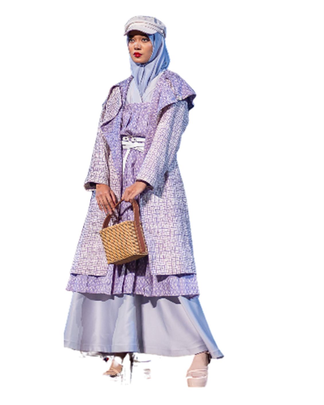 LONGDRESS PLAIN BLUE BEADS by WENING'S LINE