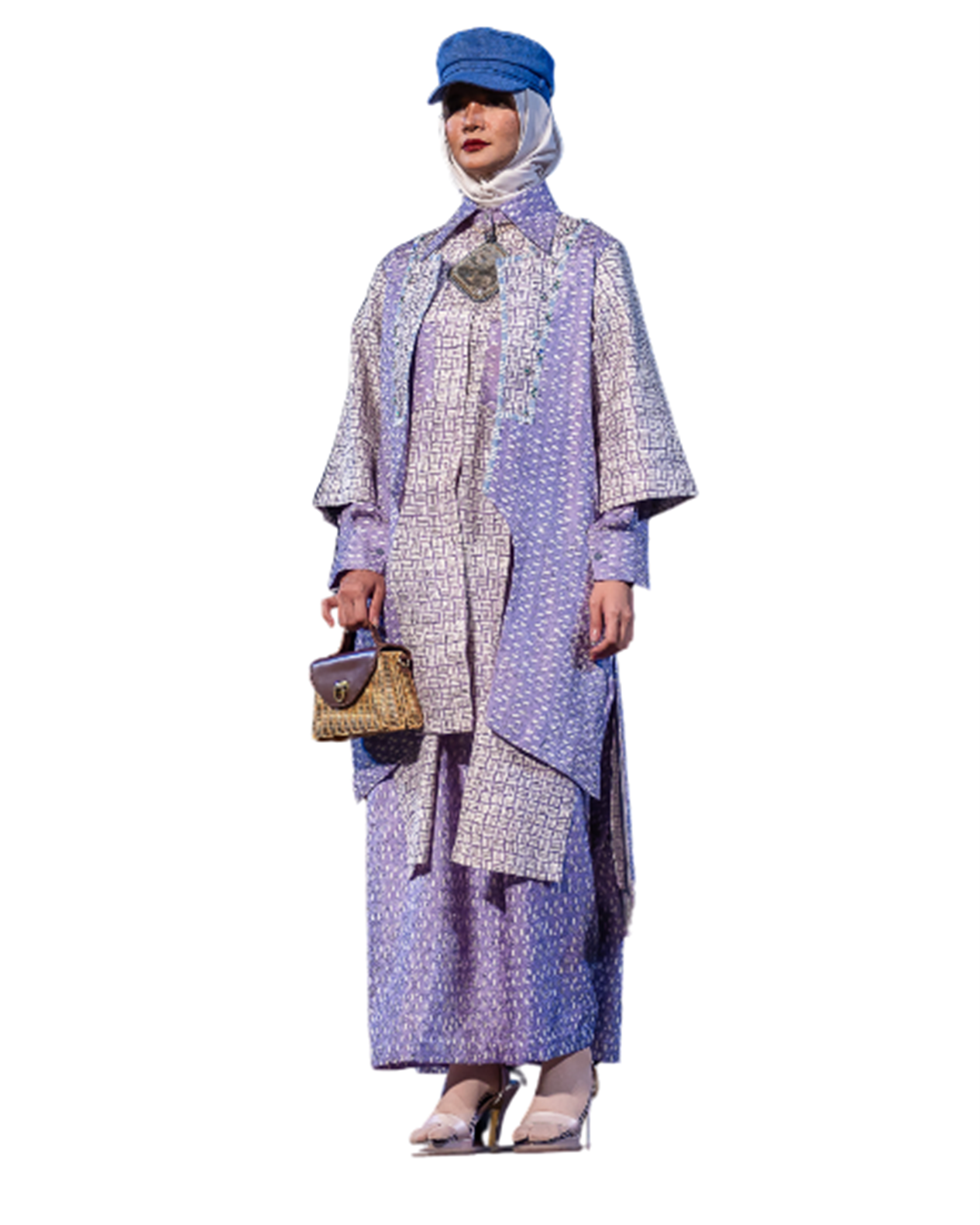 (PANTS) ONE SET WITH BLUE BEADS/JFD-V008 by WENING'S LINE